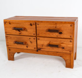 LANGSTROM BRUTALIST PINE CHEST