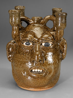 Lanier Meaders dual face jug (White