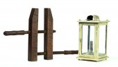 LANTERN AND CLAMP.  American