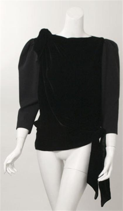 Lanvin black velvet and wool jersey