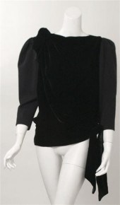 Lanvin black velvet and wool j
