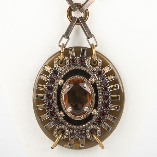 LANVIN LARGE JEWELED PENDANT ON