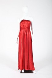 LANVIN ORANGE SILK GOWN. Hiver