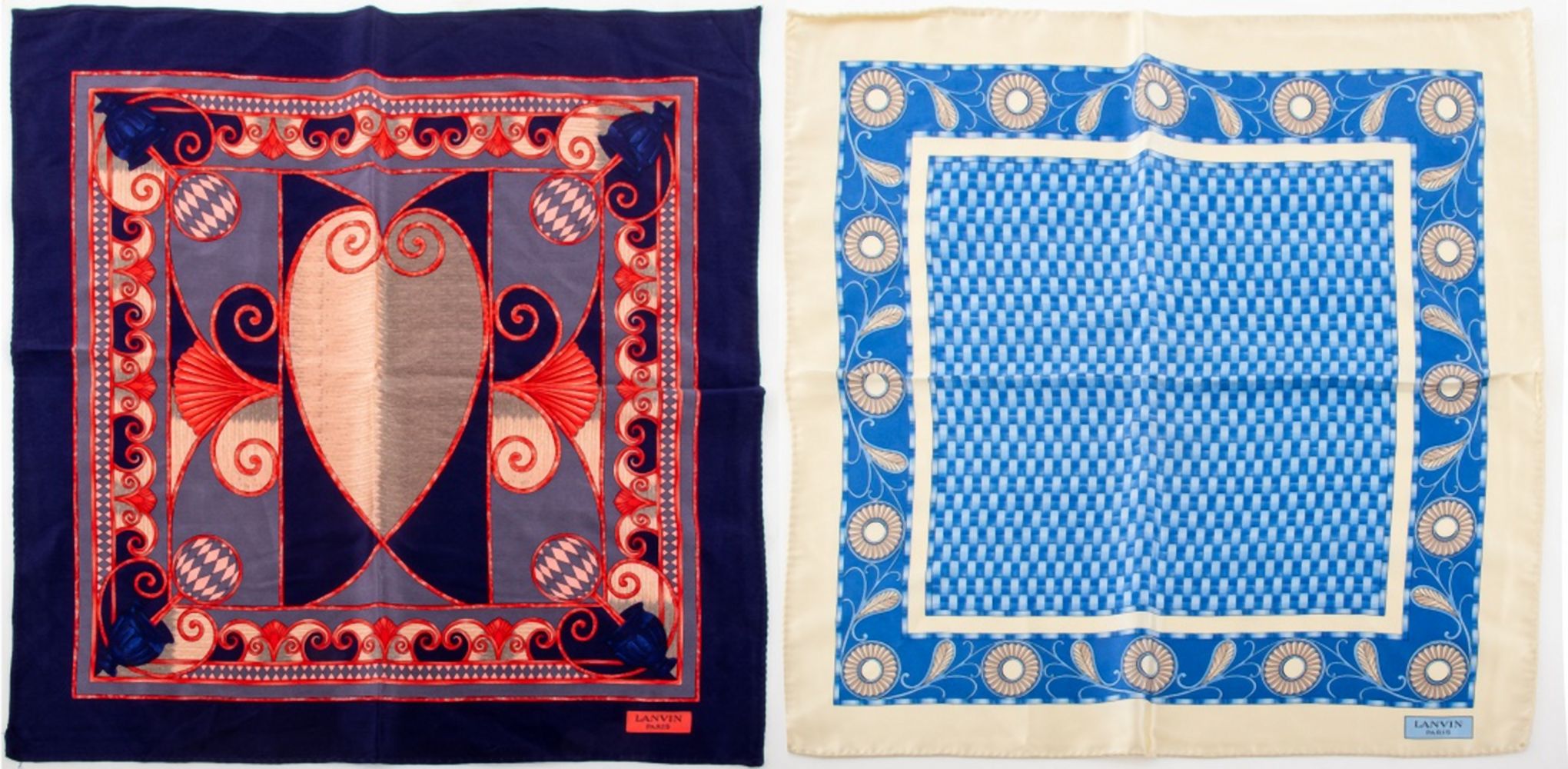 LANVIN PARIS SILK POCKET SQUARES, 2