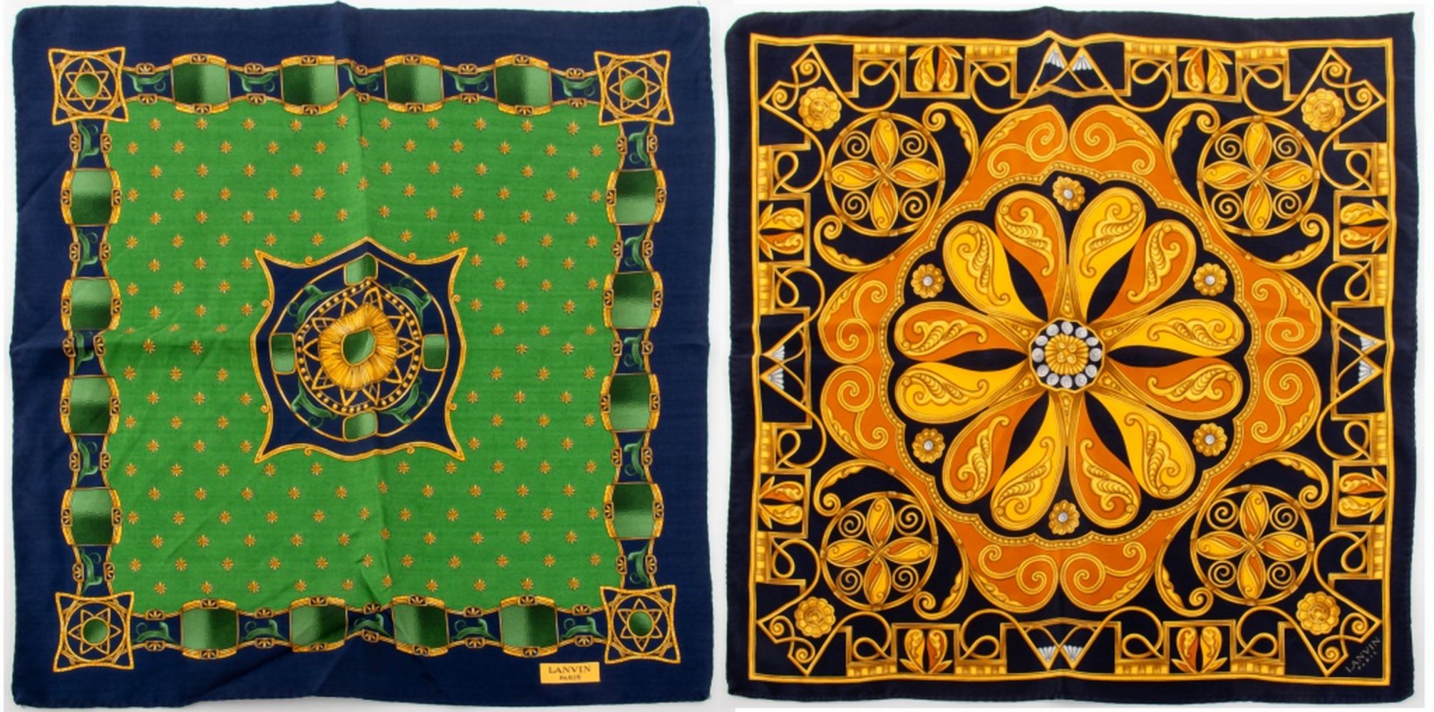 LANVIN PARIS SILK POCKET SQUARES, 2