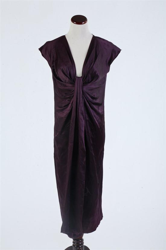 LANVIN PURPLE SILK DRESS size 38.