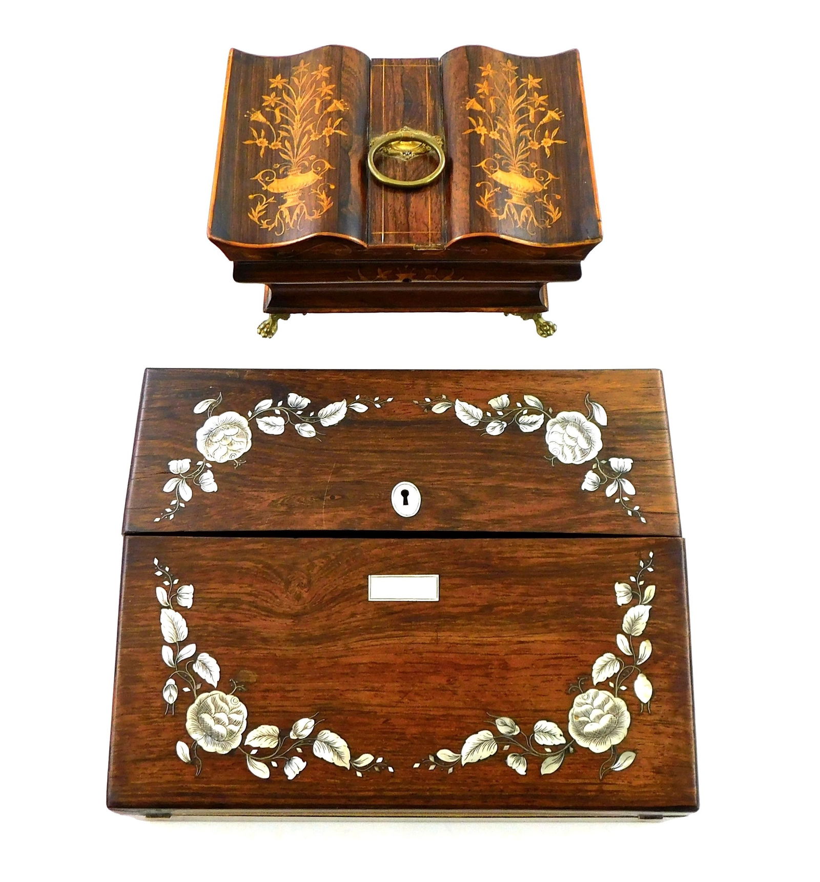 LAP DESK AND SEWING BOX, BOTH