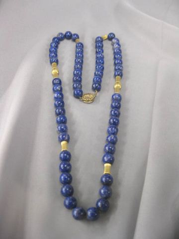 Lapis & 14k Gold Necklace fine rich