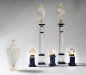 LAPIS AND ROCK CRYSTAL GARNITU