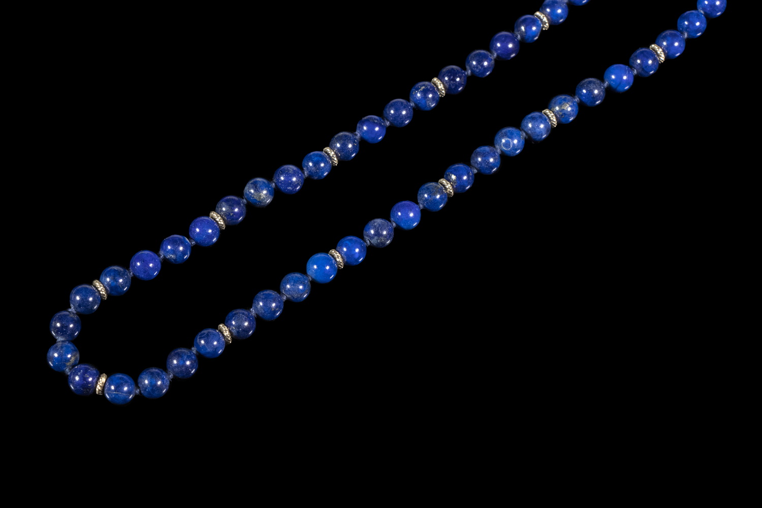 LAPIS BEAD NECKLACE Single Strand