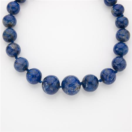 Lapis Bead Necklace 	 