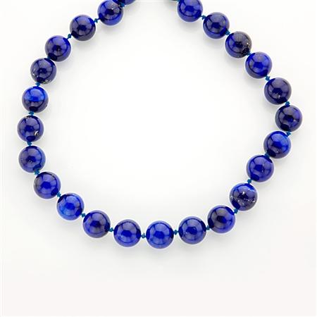 Lapis Bead Necklace 	 