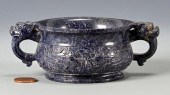 LAPIS CARVED BOWL OR CENSERAnt
