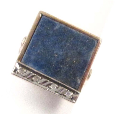 LAPIS LAZULI AND DIAMOND RING 10k
