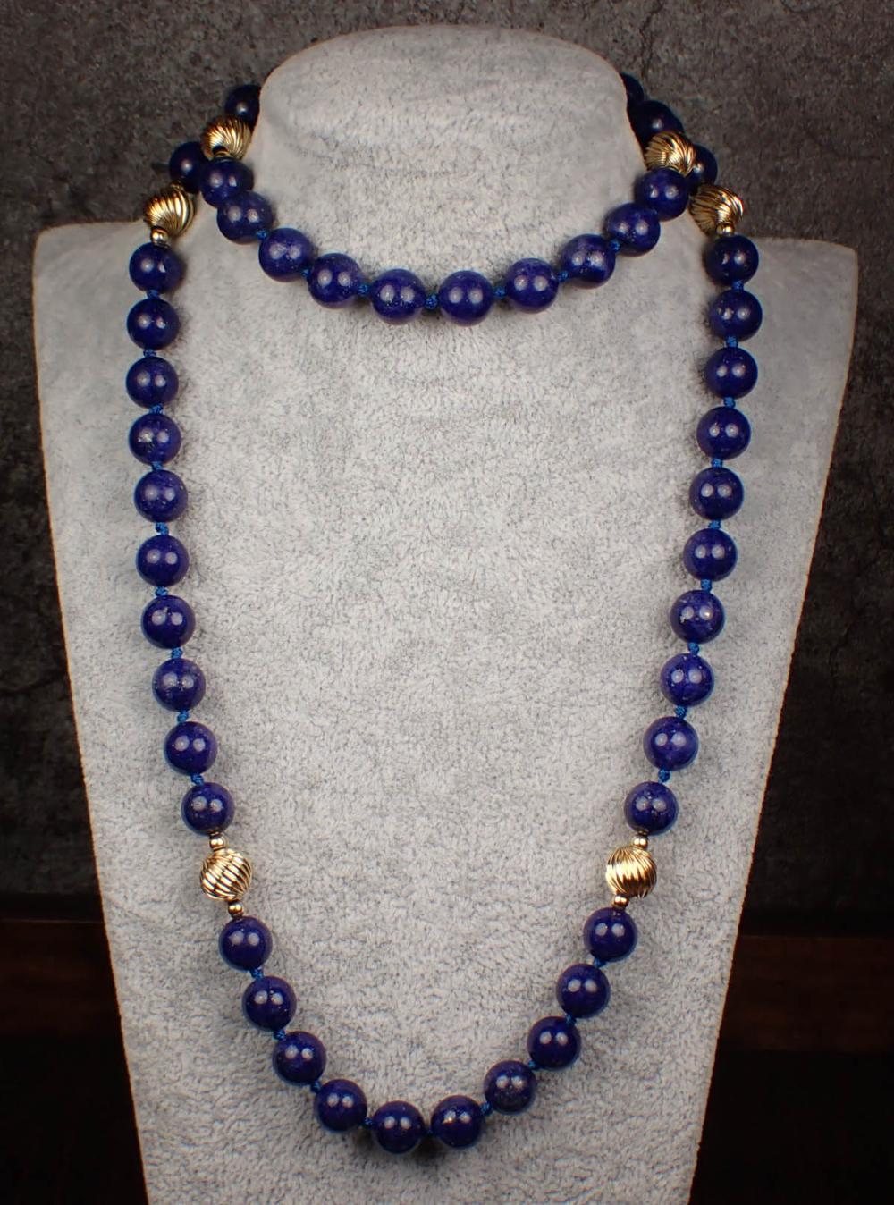 LAPIS LAZULI AND GOLD BEAD