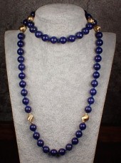 LAPIS LAZULI AND GOLD BEAD NEC