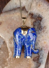 LAPIS LAZULI AND RUBY ELEPHANT