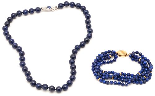 LAPIS LAZULI NECKLACE & BRACELET, 2