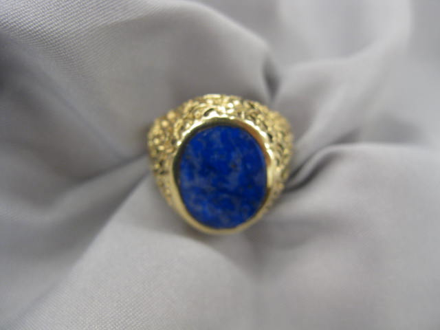 Lapis Man's Ring oval stone in