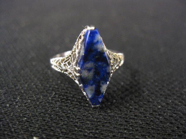 Lapis Ring diamond shape stone in