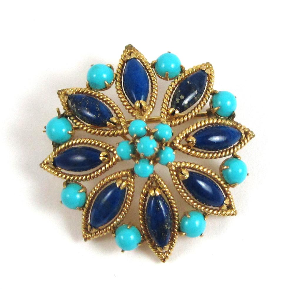 LAPIS, TURQUOISE AND EIGHTEEN KARAT