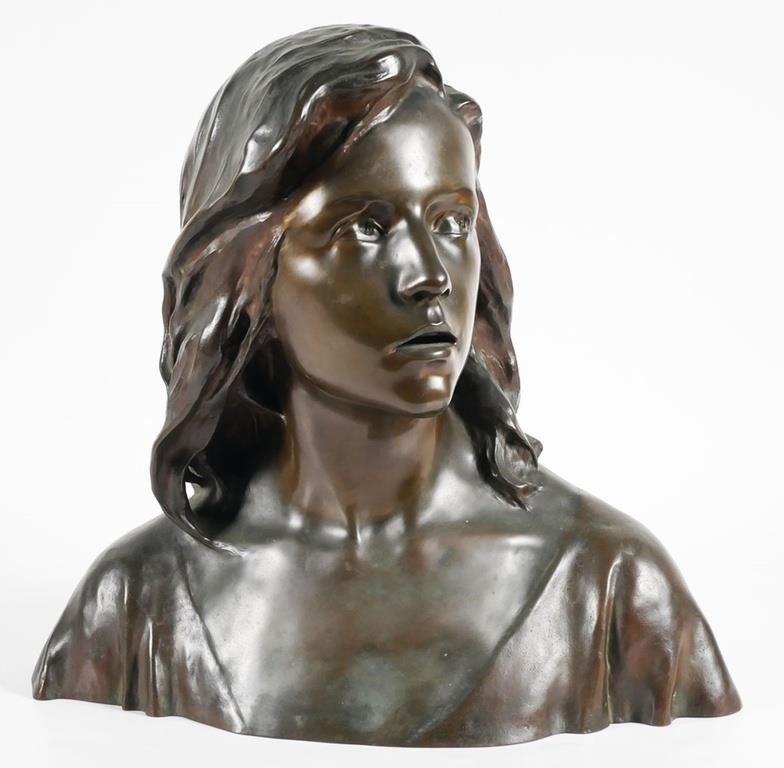 LARCHE BRONZE BUST OF YOUNG