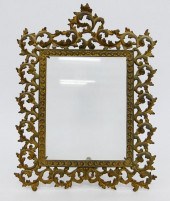 LARGE 17" ANTIQUE BRASS PICTUR