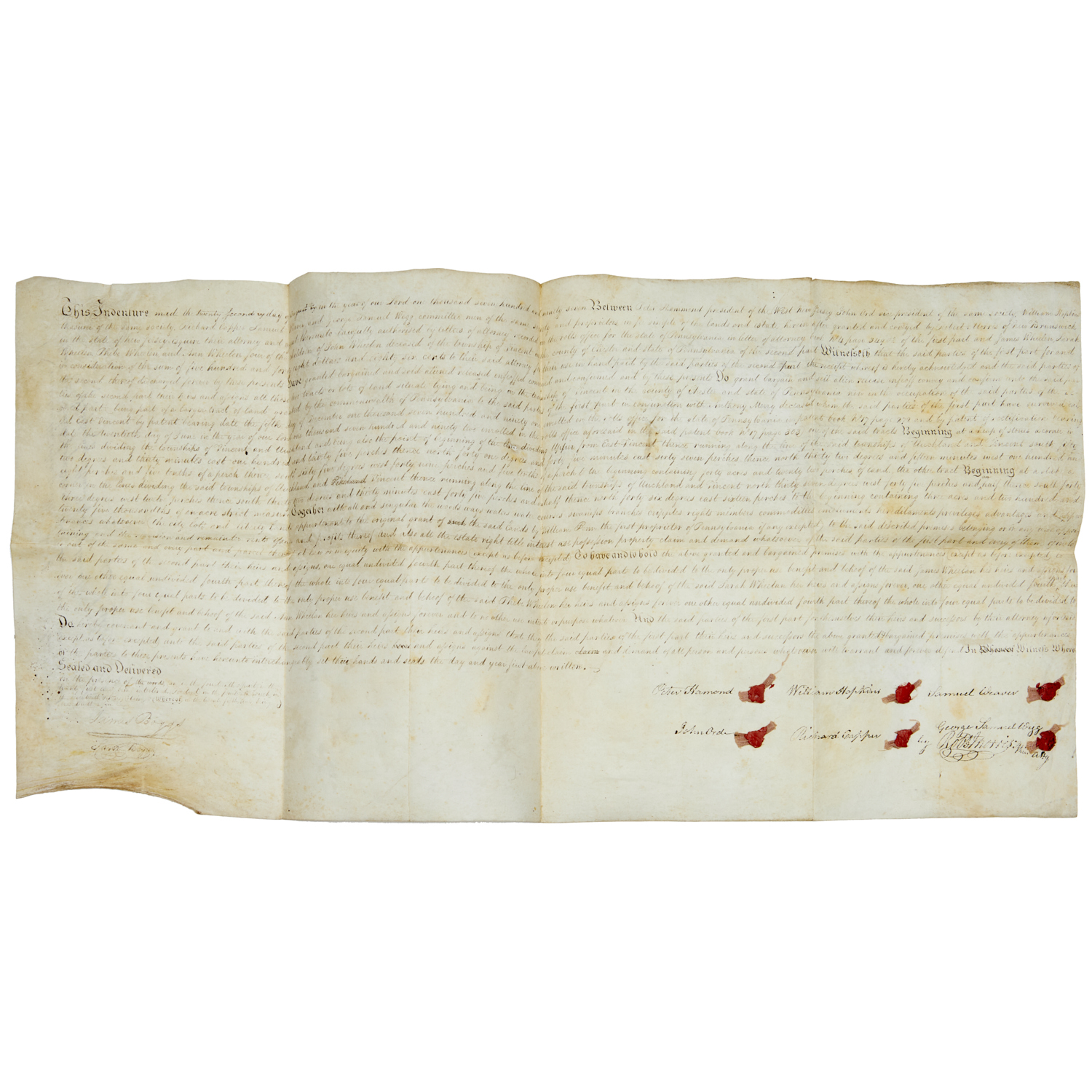 LARGE 1797 AMERICAN DEED