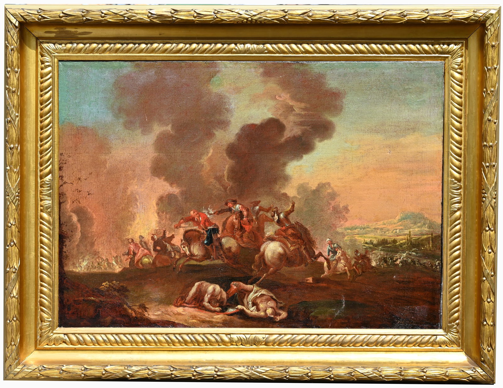LARGE 17TH C. OLD MASTER BATTLE