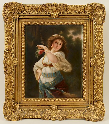LARGE 19TH C. HAND PAINTED KPM