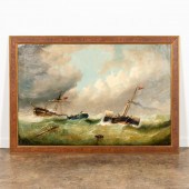 LARGE 19TH C. SHIPWRECK RESCUE