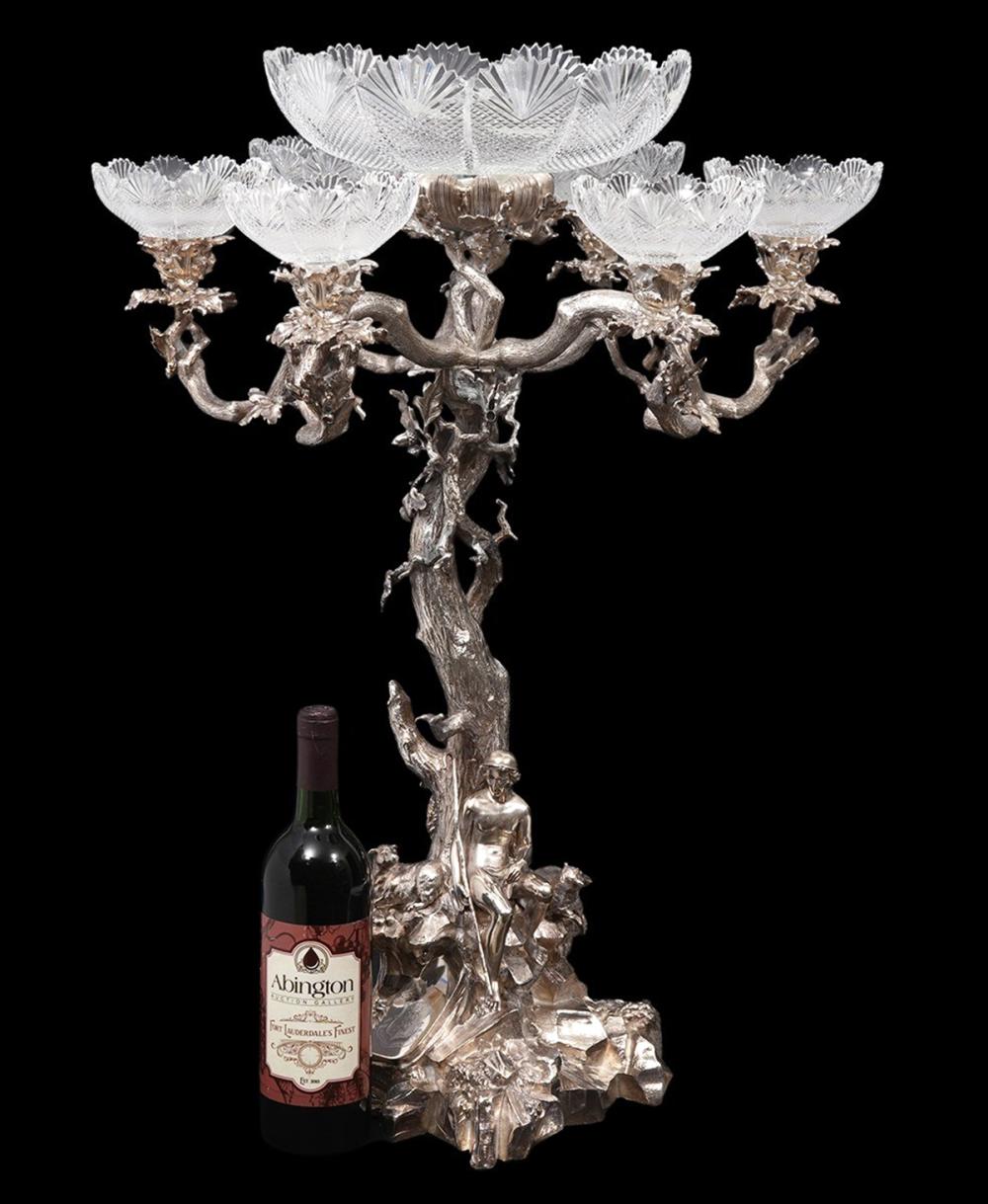 LARGE 19TH C SILVERPLATE EPERGNE