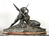 LARGE 19TH CENTURY CUPID AND P