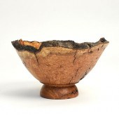 LARGE 20TH C. BURL BOWL "OAK B