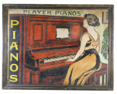LARGE 20TH C. PIANO STORE ADVE