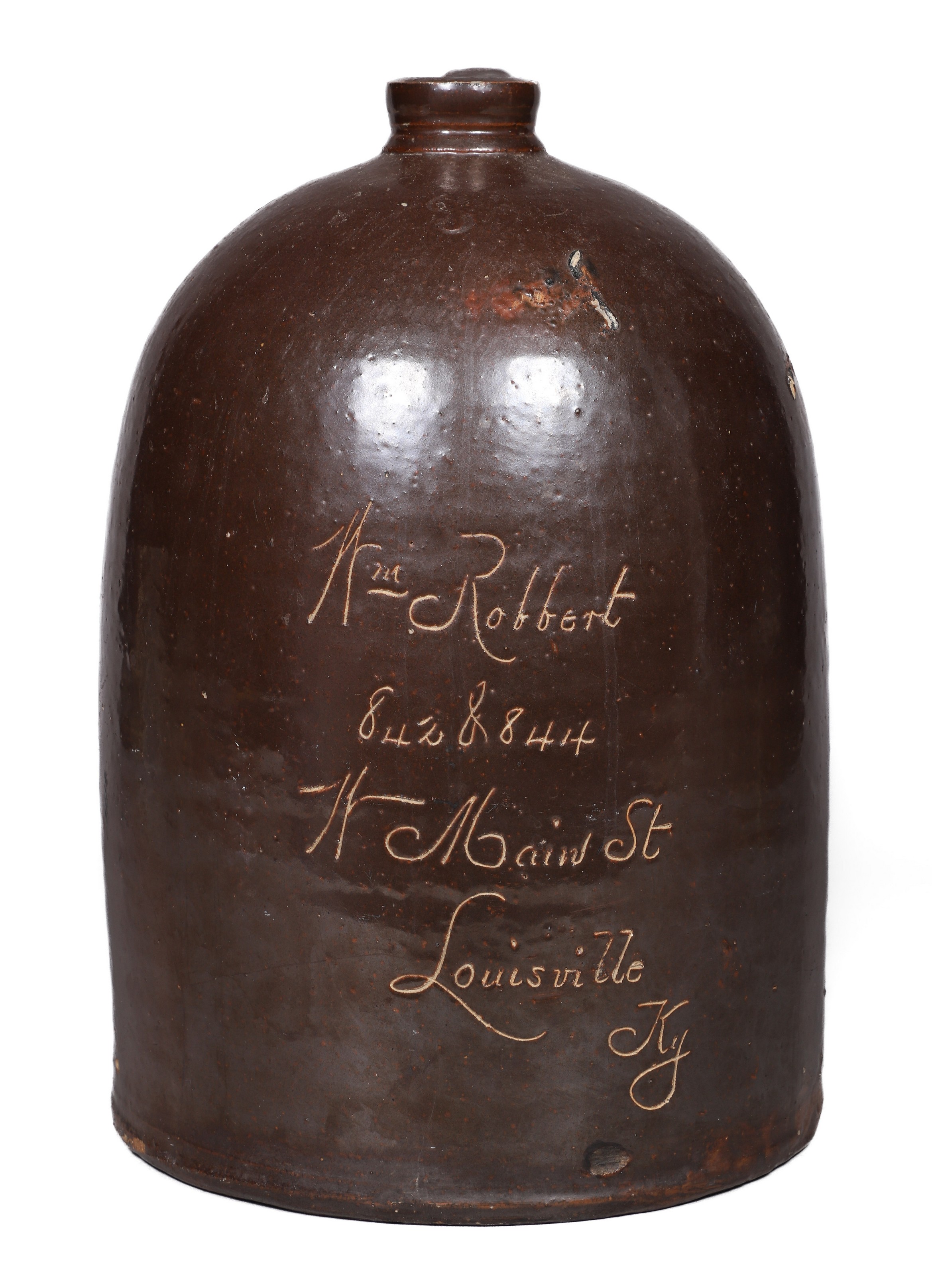 Large 3-gallon brown glazed