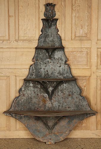 LARGE 4 TIER IRON PLANT SHELF