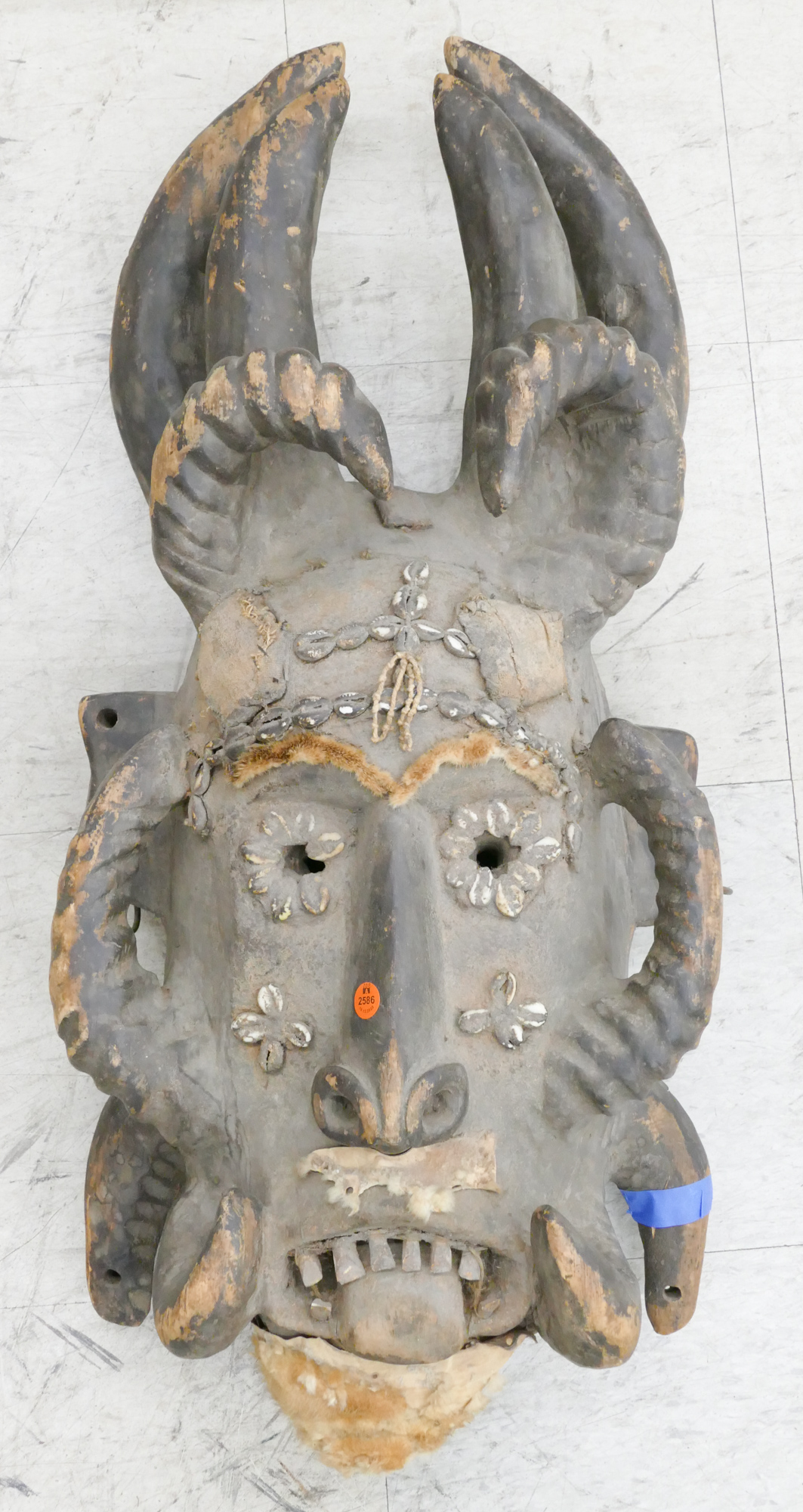 Large African Applied Shell Mask-