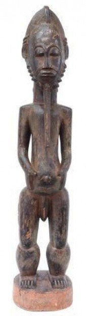LARGE AFRICAN BAULE CARVED WOO