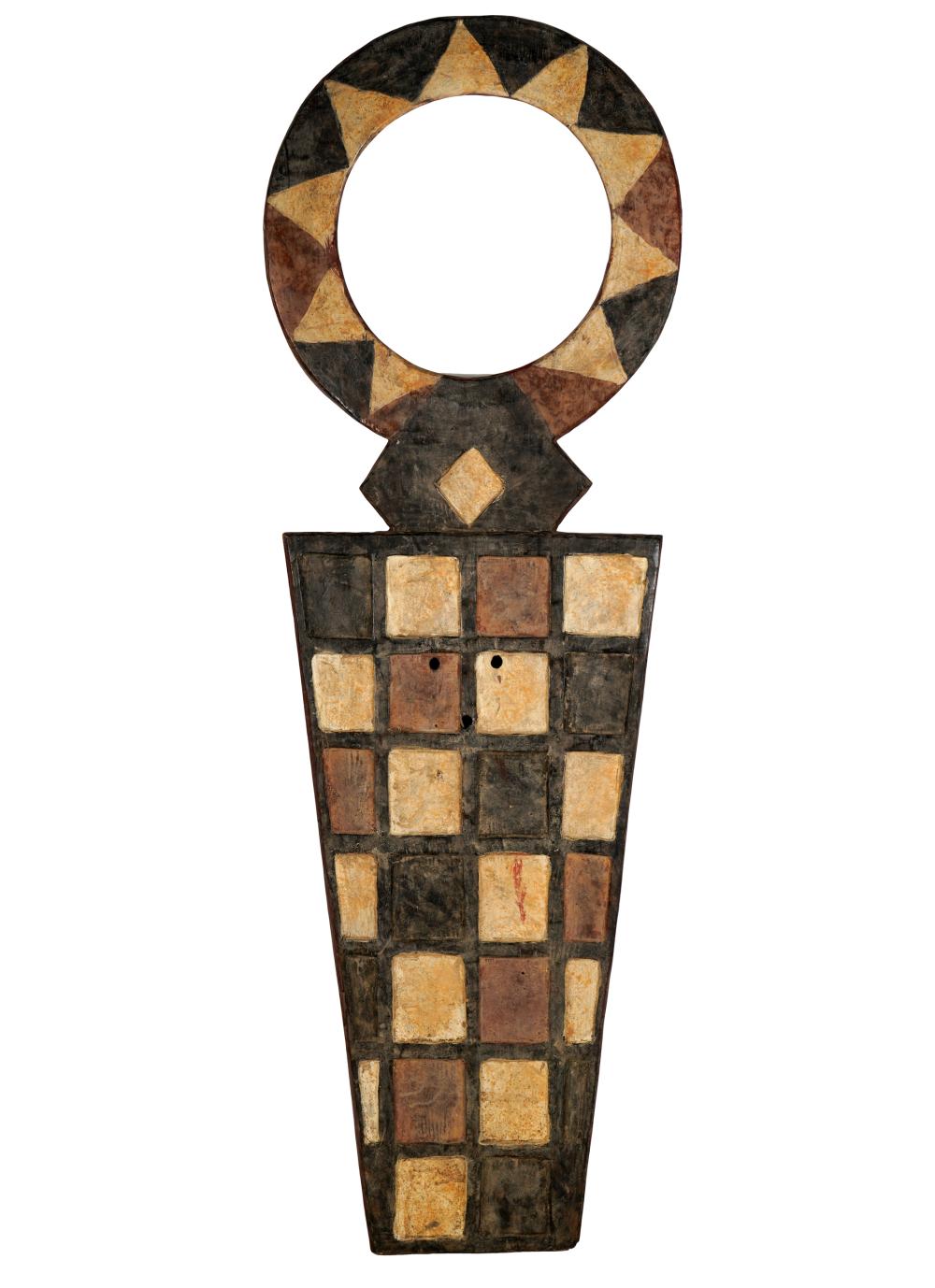 LARGE AFRICAN CARVED & PAINTED WOOD
