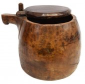 LARGE AFRICAN CARVED WOOD LIDD