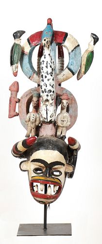 LARGE AFRICAN IGBO MASK, NIGERIA,