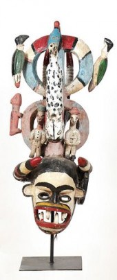 LARGE AFRICAN IGBO MASK, NIGER