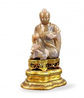LARGE AGATE CARVED GUANYIN GIL