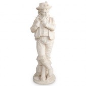 LARGE ALABASTER "BOY PLAYING T