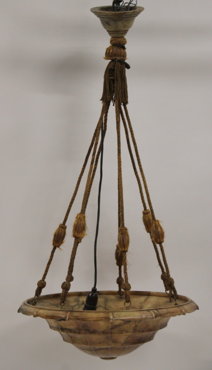 LARGE ALABASTER DOME HANGING