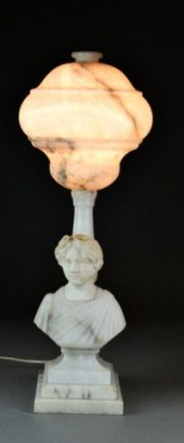 Large Alabaster Figural Lamp a