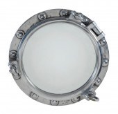 LARGE ALUMINUM PORTHOLE 20TH C