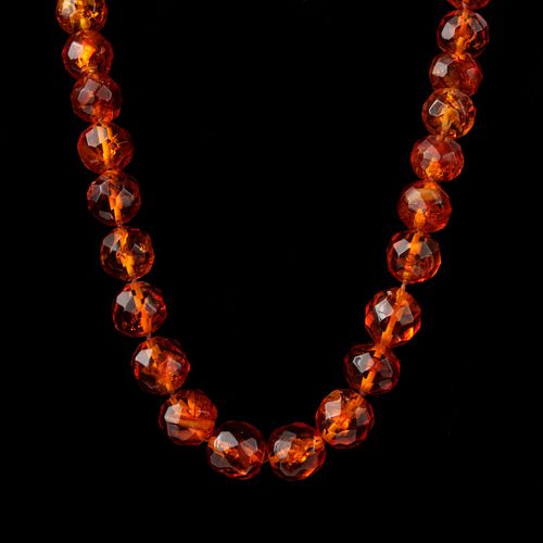 LARGE AMBER FACETED BEAD