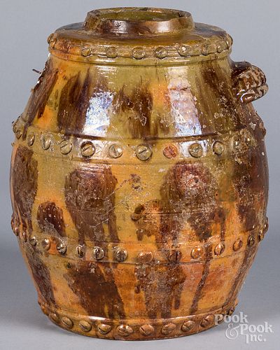 LARGE AMERICAN REDWARE BARREL